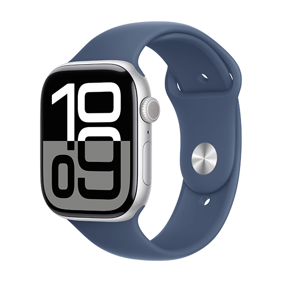 Watch Apple Watch Series 10 GPS 46mm Silver Aluminium Case with Sport Band M/L - Denim 3 195949563003