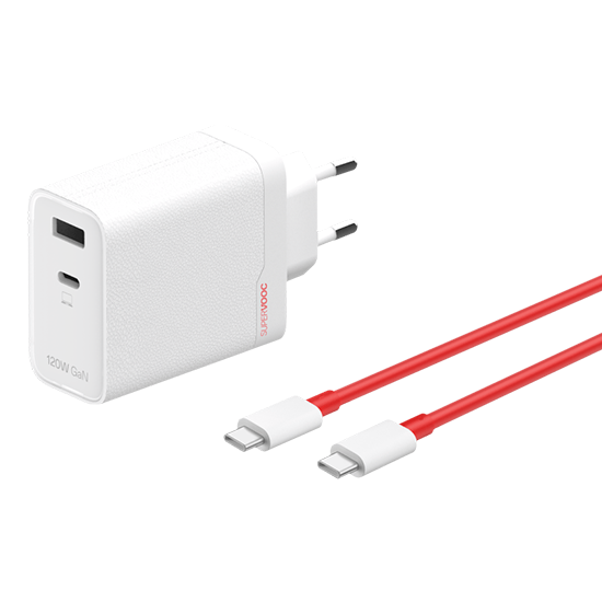 OnePlus 120W Dual Ports SuperVooc Adapter + Cable (Type-C + Type-A) - White 3 6921815627715
