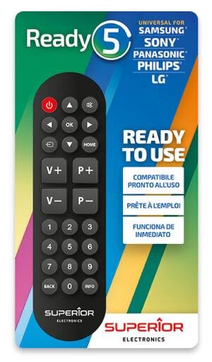 Superior Telecomando Ready 5 Universale (Samsung,LG,Panasonic,Sony) 3 ACCTVSUE0014