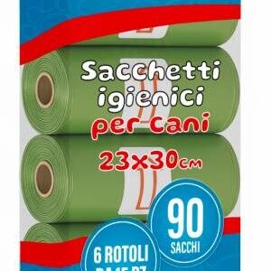 6 Rotoli da 15 Sacchi Rifiuti Animali Verde RMOVE