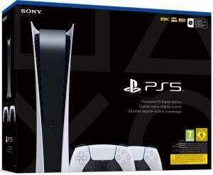 PS5 Console 825GB Digital Ed. White + 2 DualSense
